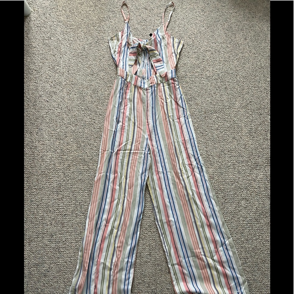 Striped Jumpsuit with cutout detail